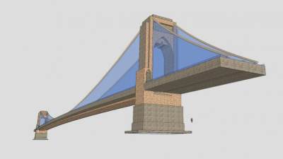 公路桥梁玻璃梁架SU模型下载_sketchup草图大师SKP模型