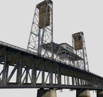 钢桥桥梁建筑SU模型下载_sketchup草图大师SKP模型