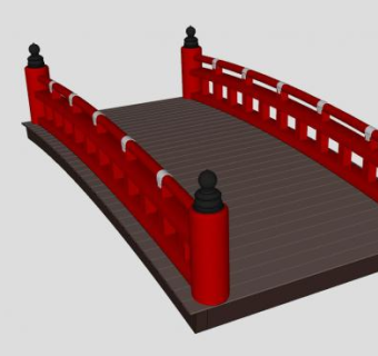 日式拱桥梁SU模型下载_sketchup草图大师SKP模型