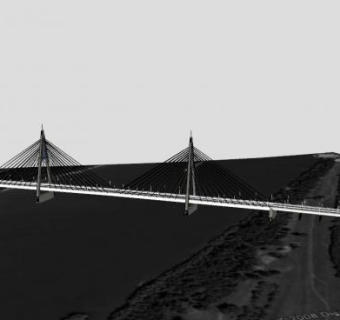 建筑大桥斜拉桥SU模型下载_sketchup草图大师SKP模型