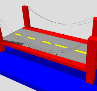 简易河上公路架桥SU模型下载_sketchup草图大师SKP模型