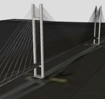 主桥高架桥建筑SU模型下载_sketchup草图大师SKP模型