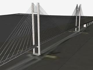 主桥<em>高架</em>桥建筑SU模型下载_sketchup草图大师SKP模型