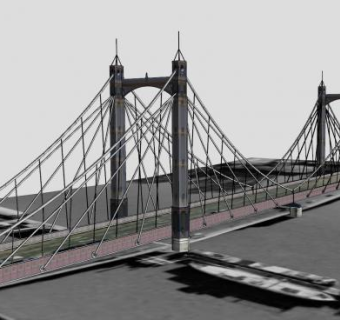 伦敦艾伯特大桥SU模型下载_sketchup草图大师SKP模型