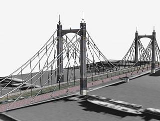 伦敦艾伯特大桥SU模型下载_sketchup草图大师SKP模型