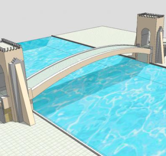 阿拉伯石拱桥SU模型下载_sketchup草图大师SKP模型