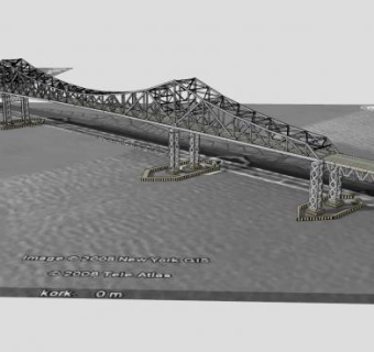 悬索桥大桥建筑SU模型下载_sketchup草图大师SKP模型
