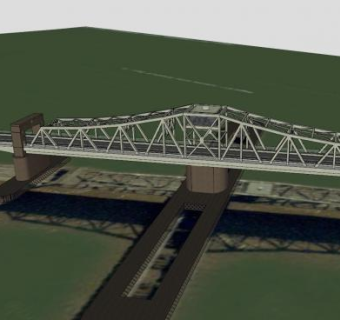 跨河湾金卡丁桥SU模型下载_sketchup草图大师SKP模型