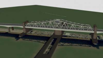 跨河湾金卡丁桥SU模型下载_sketchup草图大师SKP模型