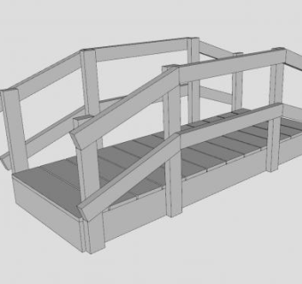 花园木拱桥SU模型下载_sketchup草图大师SKP模型