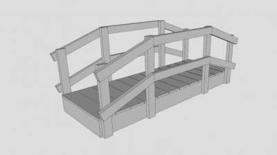 花园木拱桥SU模型下载_sketchup草图大师SKP模型