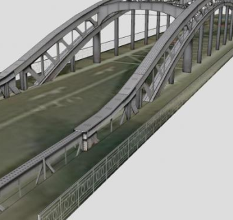 拱桥式桥梁建筑SU模型下载_sketchup草图大师SKP模型