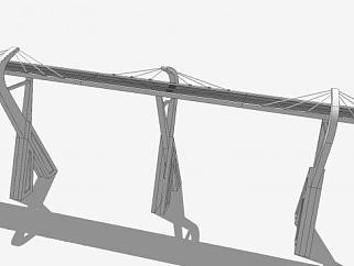 现代个性高架桥梁SU模型下载_sketchup草图大师SKP模型