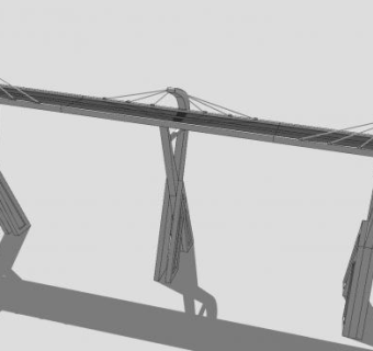 现代个性高架桥梁SU模型下载_sketchup草图大师SKP模型