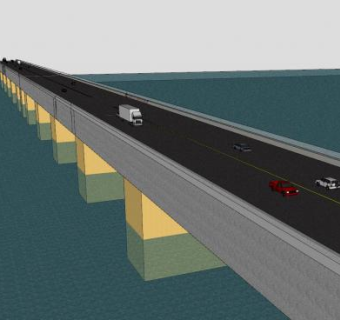 梁架混凝土海上大桥SU模型下载_sketchup草图大师SKP模型