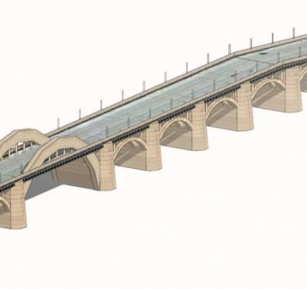 罗伯特街大桥建筑SU模型下载_sketchup草图大师SKP模型