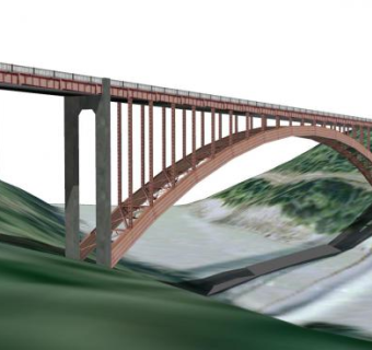 跨山峡公路桥SU模型下载_sketchup草图大师SKP模型