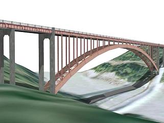 跨山峡<em>公路</em>桥SU模型下载_sketchup草图大师SKP模型