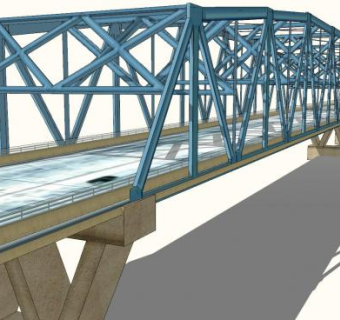 马克吐温大桥桥梁建筑SU模型下载_sketchup草图大师SKP模型