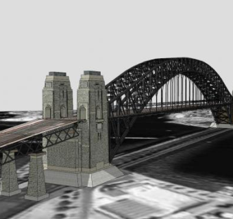 悉尼海港大桥SU模型下载_sketchup草图大师SKP模型