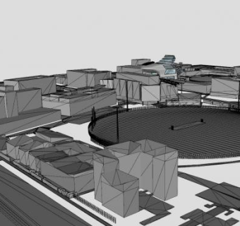 交通桥梁综合建筑SU模型下载_sketchup草图大师SKP模型