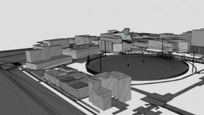 交通桥梁综合建筑SU模型下载_sketchup草图大师SKP模型