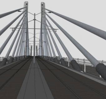 提利库姆渡口桥梁SU模型下载_sketchup草图大师SKP模型
