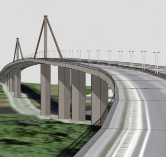 厄斯金桥建筑SU模型下载_sketchup草图大师SKP模型
