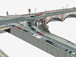 安德森纪念大桥建筑SU模型下载_sketchup草图大师SKP模型