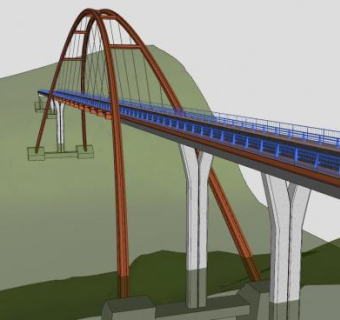 拱桥桥梁建筑SU模型下载_sketchup草图大师SKP模型