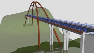 拱桥桥梁建筑SU模型下载_sketchup草图大师SKP模型