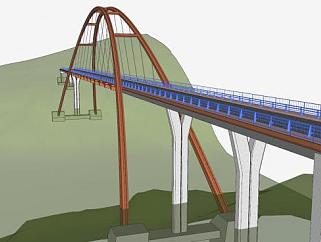 拱桥桥梁建筑SU模型下载_sketchup草图大师SKP模型