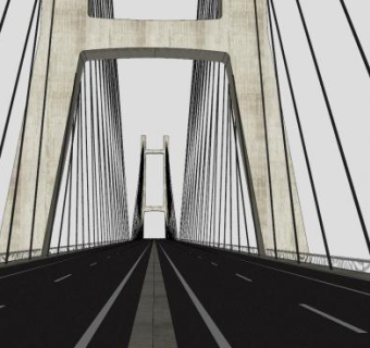 费尔南德斯斜拉桥SU模型下载_sketchup草图大师SKP模型