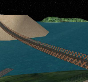 星空木质大桥SU模型下载_sketchup草图大师SKP模型