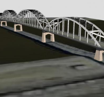 石岛百年桥桥梁SU模型下载_sketchup草图大师SKP模型