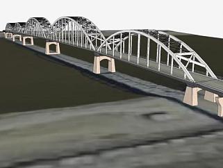 石岛百年桥桥梁SU模型下载_sketchup草图大师SKP模型