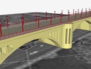 圣特尔莫<em>大桥</em>桥梁SU模型下载_sketchup草图大师SKP模型