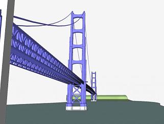 悬索<em>桥</em>建筑桥梁SU模型下载_sketchup草图大师SKP模型