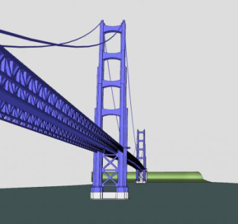 悬索桥建筑桥梁SU模型下载_sketchup草图大师SKP模型