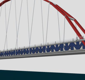 现代拱形悬索桥建筑SU模型下载_sketchup草图大师SKP模型