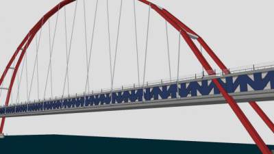 现代拱形悬索桥建筑SU模型下载_sketchup草图大师SKP模型