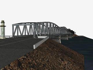 桥在奥尔特<em>河</em>桥梁SU模型下载_sketchup草图大师SKP模型