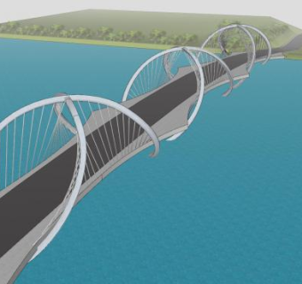 北京2022年冬奥会大桥桥梁SU模型下载_sketchup草图大师SKP模型
