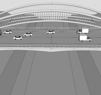建筑桥白色拱桥SU模型下载_sketchup草图大师SKP模型