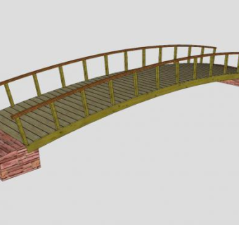 步行木架拱桥梁SU模型下载_sketchup草图大师SKP模型