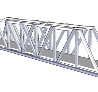 桁架桥梁SU模型下载_sketchup草图大师SKP模型
