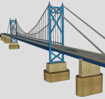 海峡金门大桥SU模型下载_sketchup草图大师SKP模型