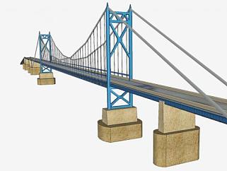 海峡金门大桥SU模型下载_sketchup草图大师SKP模型