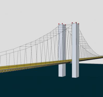 海上悬索吊桥SU模型下载_sketchup草图大师SKP模型