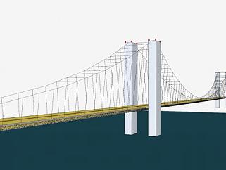 海上悬索吊桥SU模型下载_sketchup草图大师SKP模型